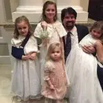 Bill and granddaughters Noel, Madeline, Chloe, and Emma cutting up at a wedding